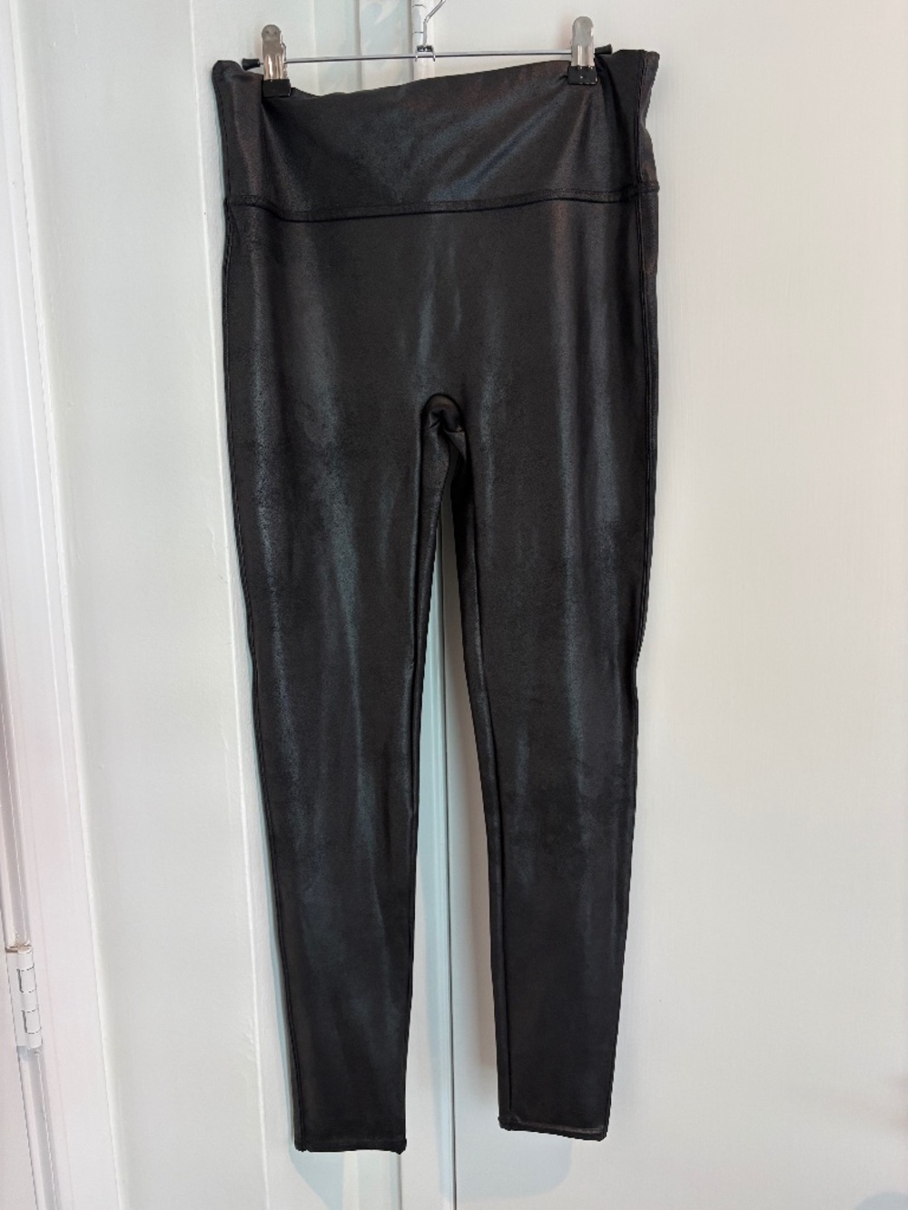 Spanx Faux Leather Leggings Black High Waisted Slimming XL